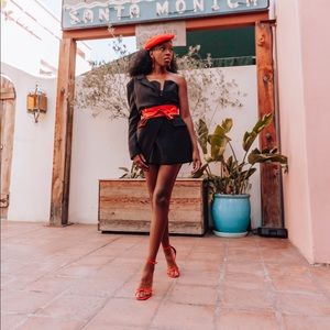 HOUSE OF CB ONE SHOULDER BLACK BLAZER DRESS